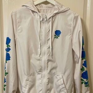 EMPYRE White Windbreaker Jacket with Hood Size Small